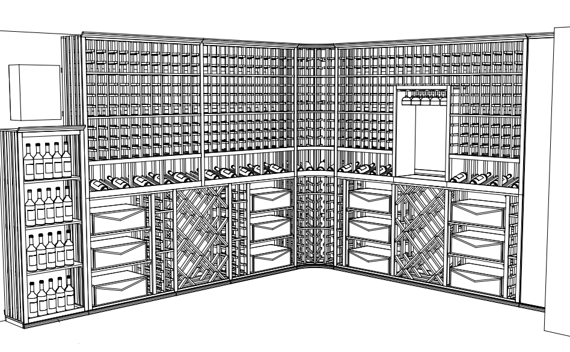 Custom Wine Cellar Curves and Case Storage Blueprint