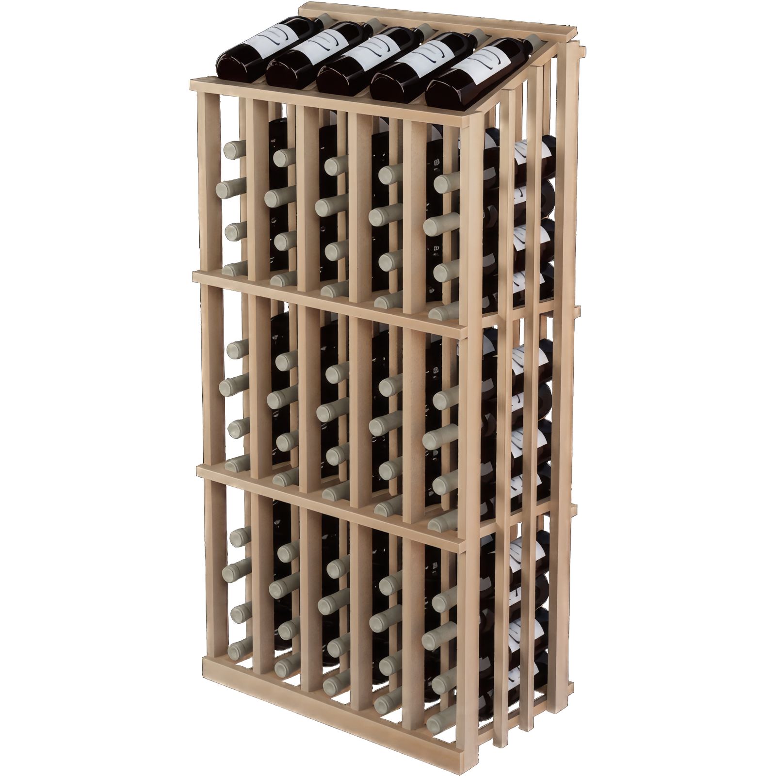 a wooden wine rack filled with bottles of wine a wooden wine rack filled with bottles of wine
