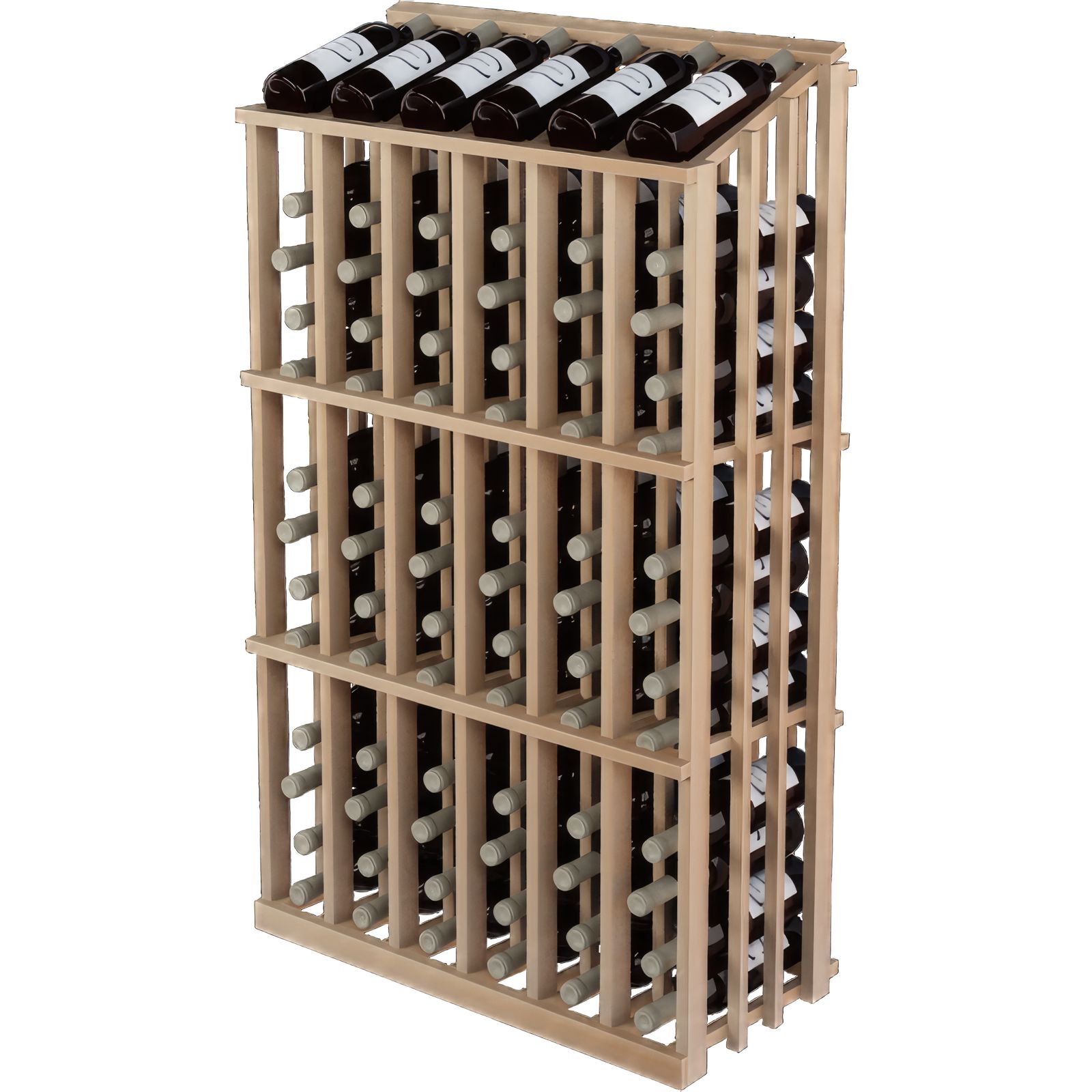 a wooden wine rack filled with bottles of wine a wooden wine rack filled with bottles of wine