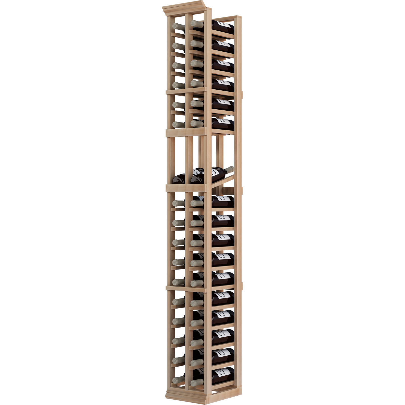 a wooden wine rack filled with bottles of wine a wooden wine rack filled with bottles of wine